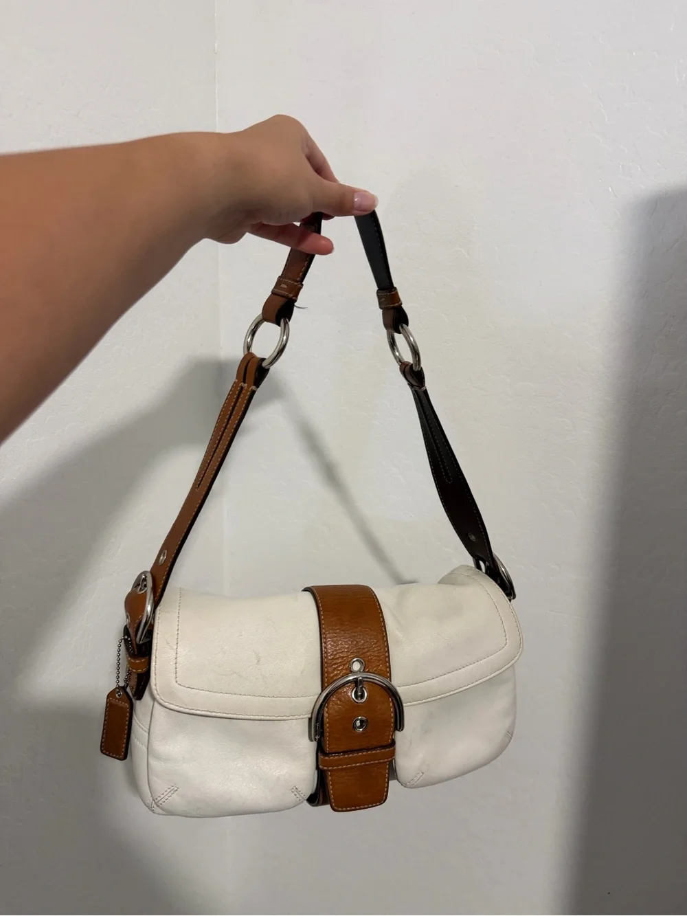 Vintage White Coach Leather SoHo